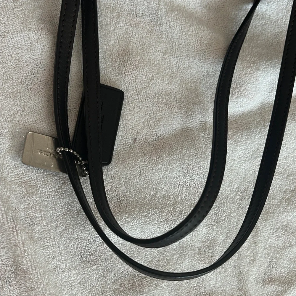 Coach Brown Signature Canvas Tote with Dark Trim and Pouch - Picture 8 of 15